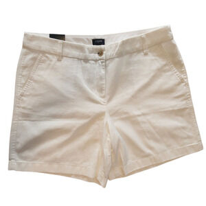 NWT J. CREW 7" Classic Chino Shorts, white, Women's size 12 or 14